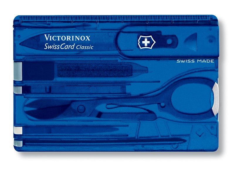 SWISS CARD AZUL TRANSPARENTE, 10 USOS
