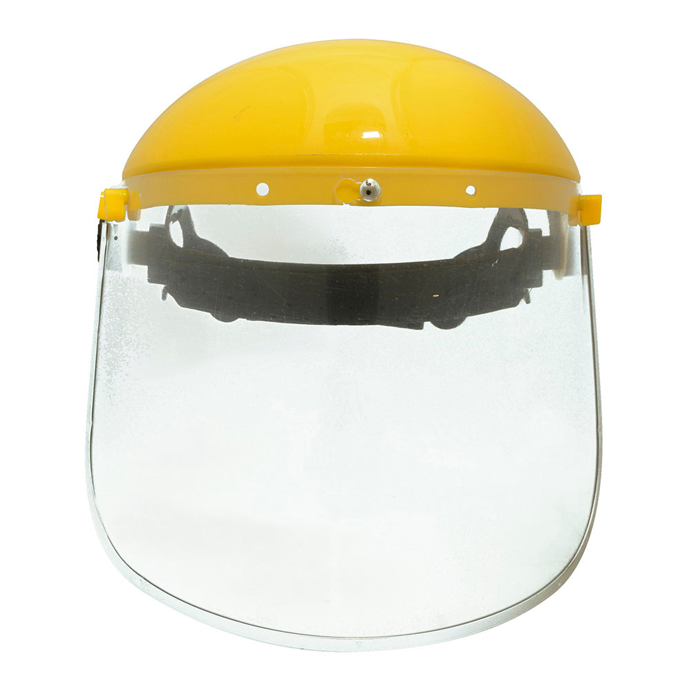 Protector de seguridad facial con mica de policarbonato y ajuste de suspensión de matraca