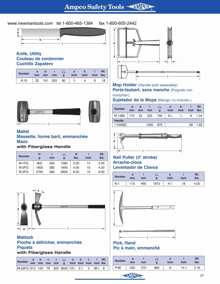 Sujetador de Mopa de 6-1/2", No incluye Mango Marca AMPCO Modelo M-1286
