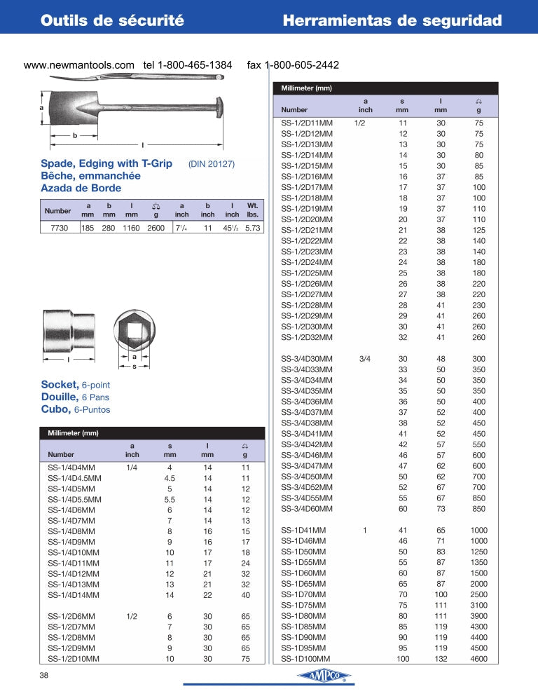 Dado de 6 Puntas, Entrada de 1/2" de 15mm Marca AMPCO Modelo SS-1/2"D15MM