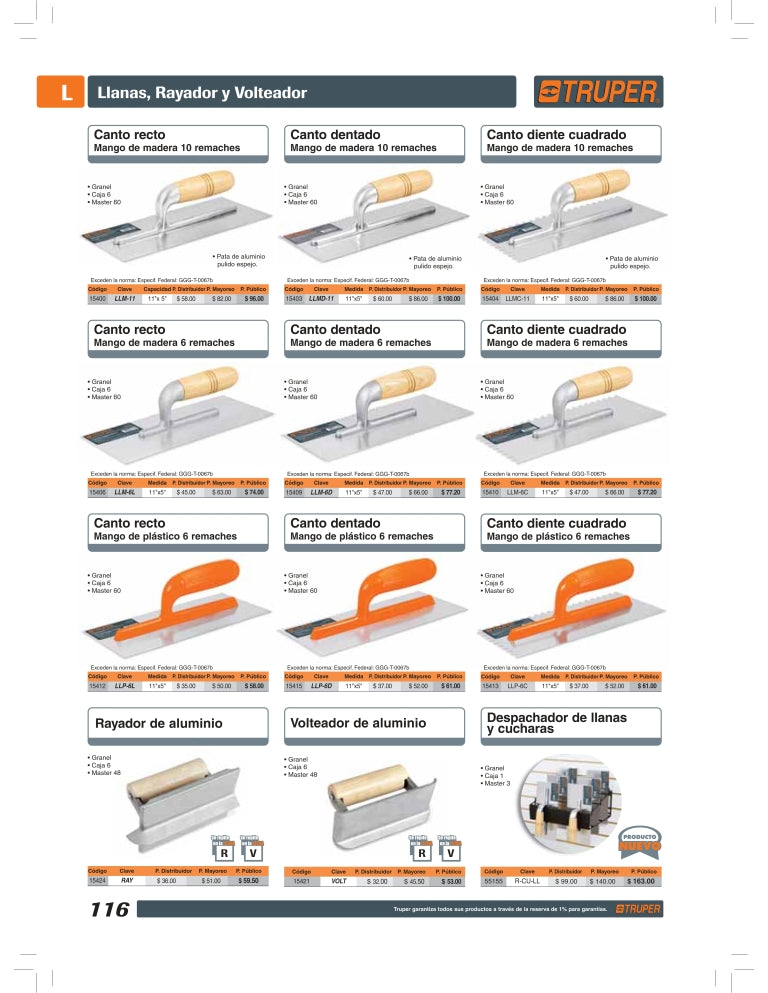 Volteador 11 x 5', aluminio Clave-VOLT
