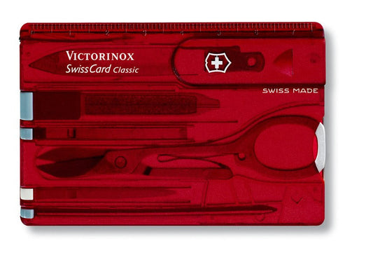 SWISS CARD ROJA TRANSPARENTE, 10 USOS