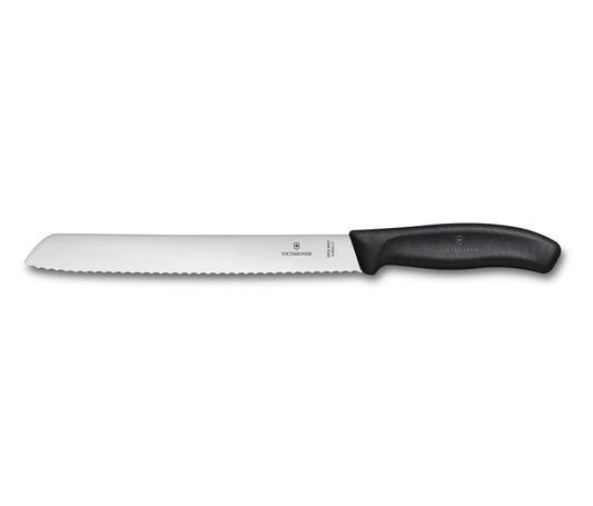 SWISSCLASSIC, CUCHILLO PARA PAN, DENTADO, 21 CM, NEGRO, BLISTER